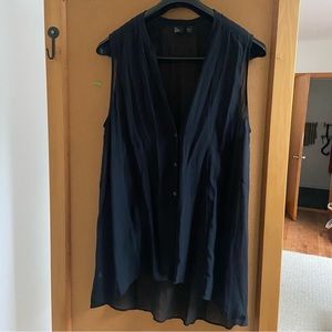 Eileen Fisher black silk tunic sleeveless layering piece XL